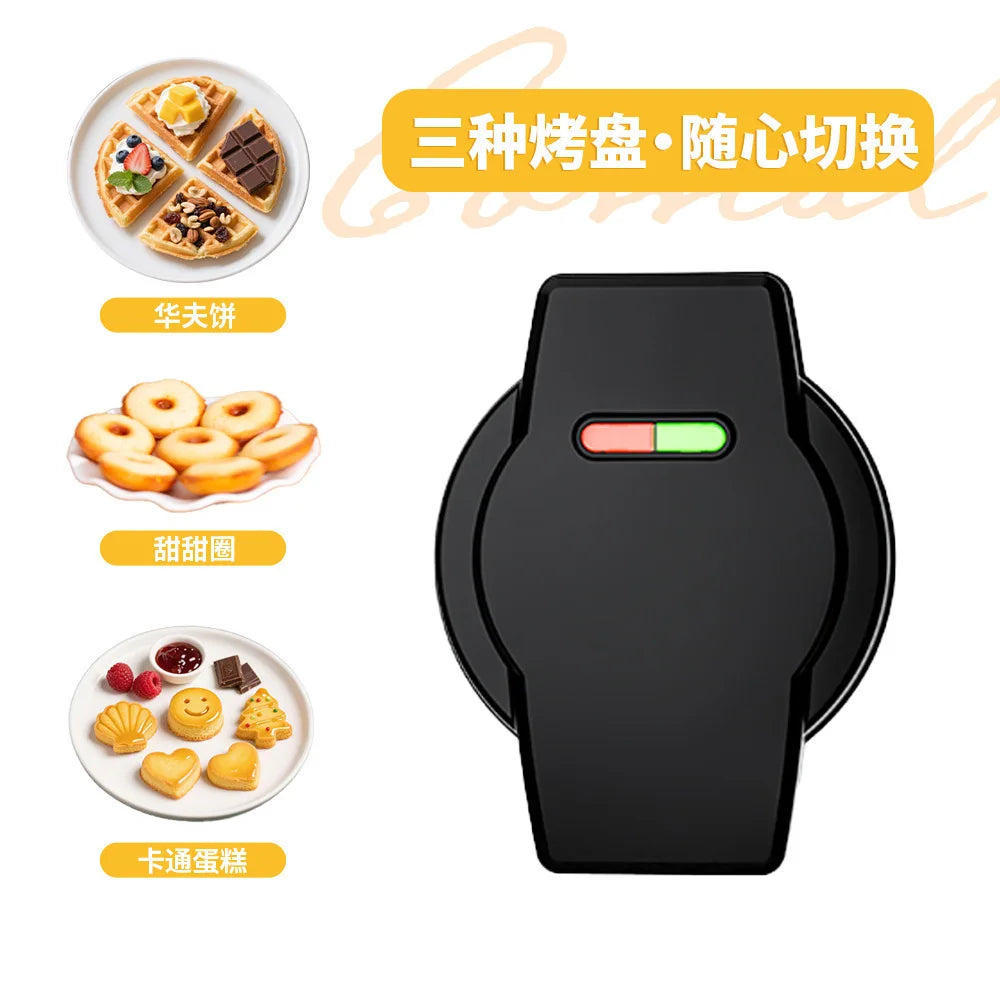 Small Multi-Function Commercial Home Stainless Steel Electric Nonstick Snack Dessert Doughnut Waffle Making Donut Machine Makers