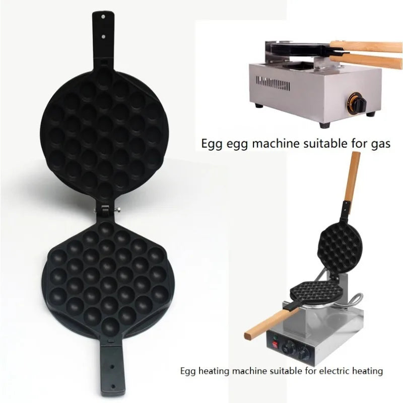 Commercial QQ Eggs Bubble Ball Baking Waffle Maker Iron Hongkong Waffle Eggette Mould Cake Mold Electirc Machine Non-stick Plate